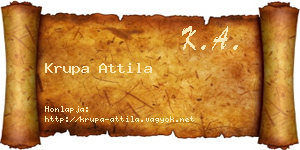 Krupa Attila névjegykártya